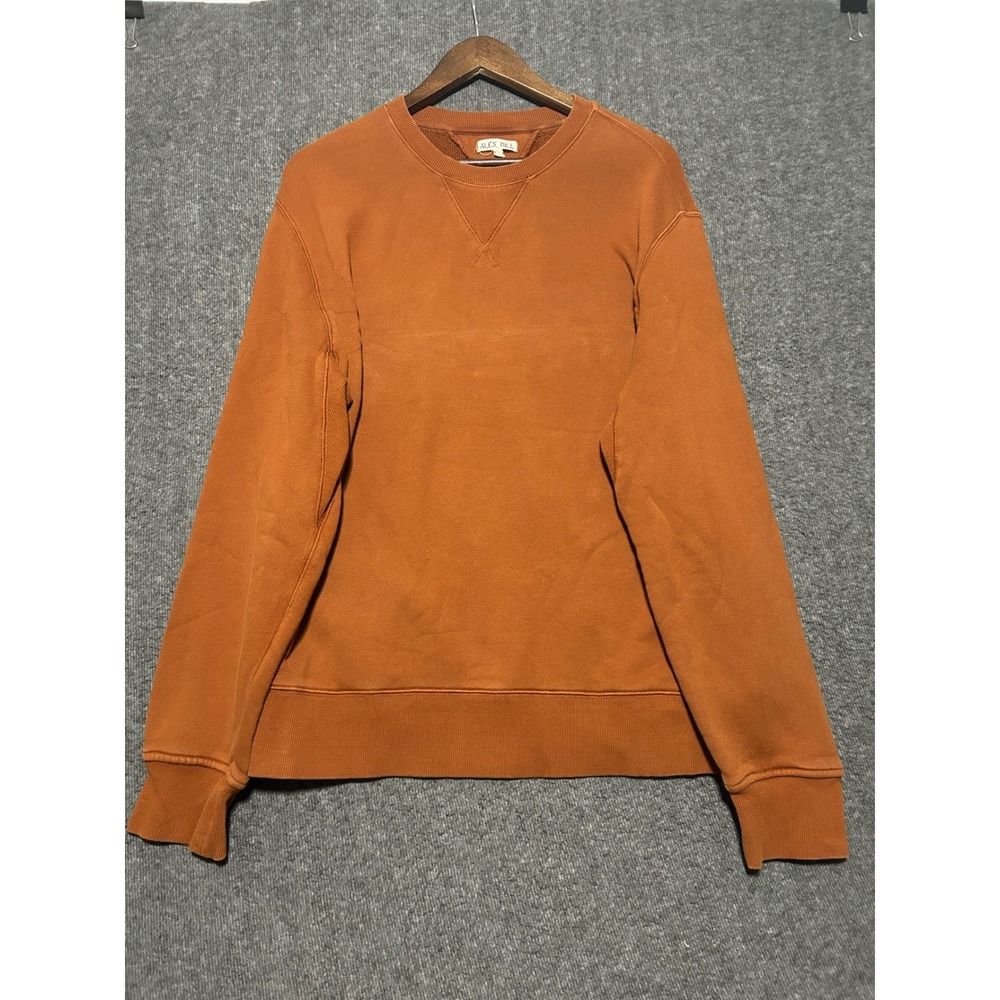 Alex mill crewneck sweater orange mens pullover Large cotton - Picture 2 of 7